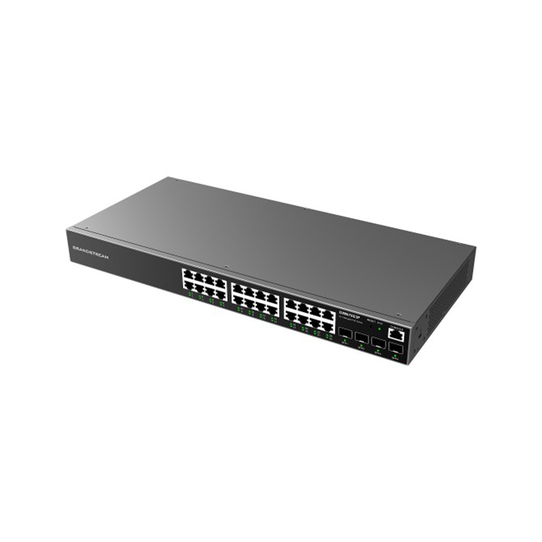 Коммутатор, Grandstream, GWN7803P, Управляемый L2+, 24x GbE RJ45 PoE 802.3 af/at, 370W, 4x SFP, стоечный