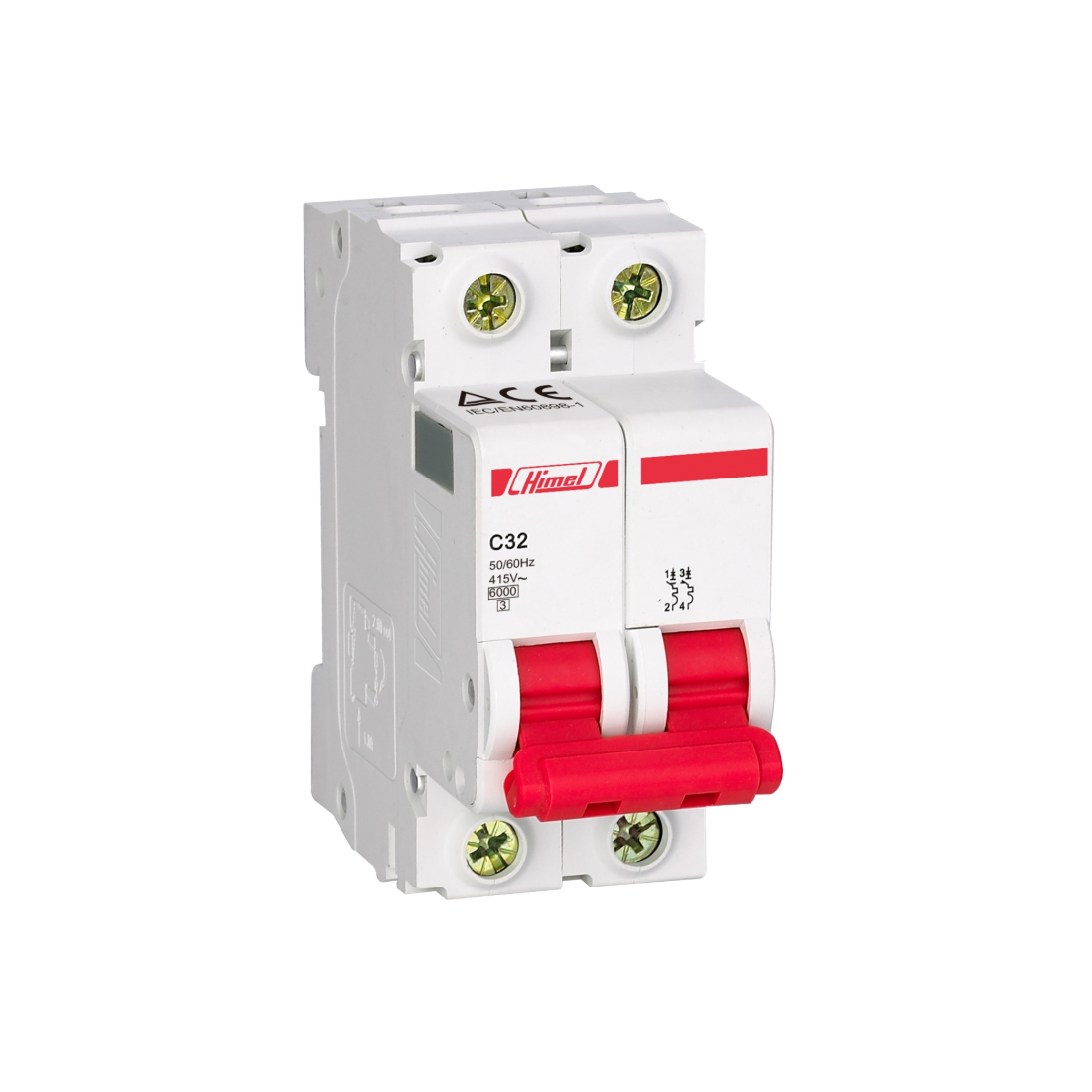 Автоматический выключатель, Himel, HDB3WL2C32, HDB3w 2Р 32А С 4,5кА