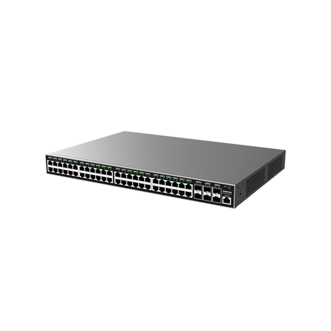 Коммутатор, Grandstream, GWN7806P, Управляемый L2+, 48 портов RJ-45 10/100/1000 Мбит/с, 6 портов SFP+, PoE 802.3 af/at, до 30 Вт на порт, бюджет 400 Вт, стекируемый, Настольный/в стойку