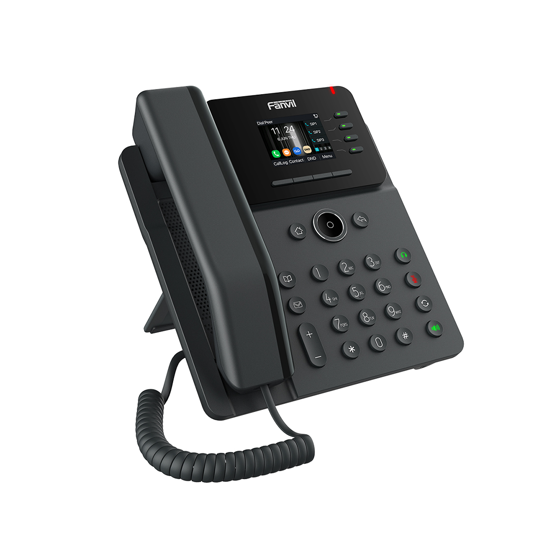 IP-телефон, Fanvil, V61W, 4 линии SIP, Wi-Fi 2,4G/5G, 2xGE PoE, цветной экран 320x240, конференц-связь на 6 участников, 12 клавиш DSS, блок питания в комплекте