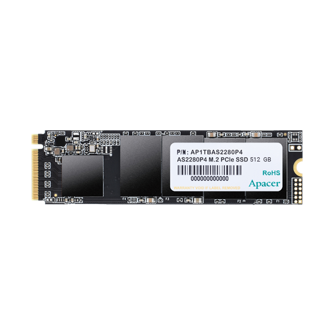 Твердотельный накопитель SSD, Apacer, AS2280P4 AP512GAS2280P4-1, 512 GB, M.2 NVMe PCIe 3.0x4, 2100/1500 Мб/с