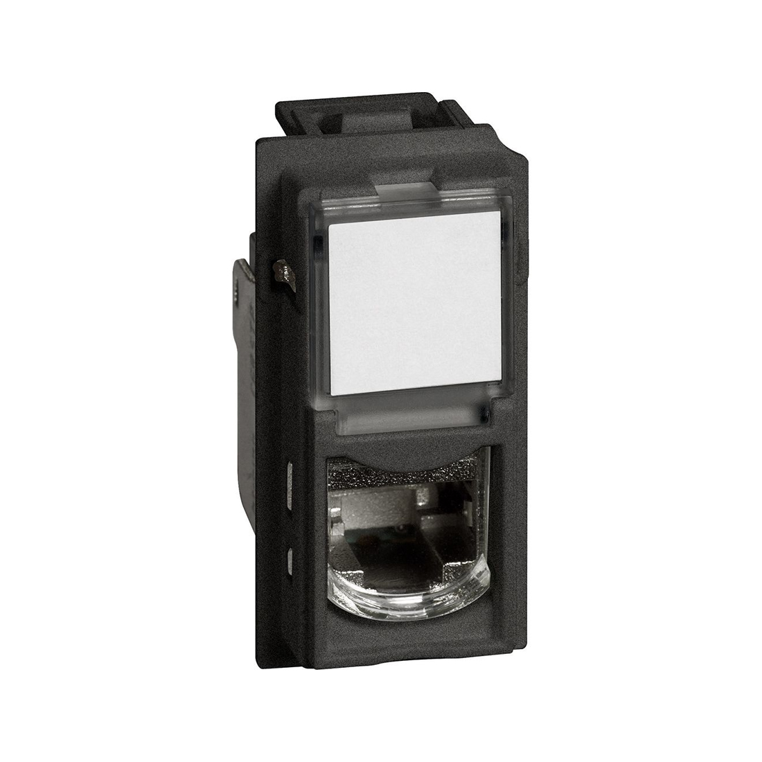 Розетка компьютерная, Bticino, KG4279C6S, Living Now RJ45 cat6 STP 1 модуль чёрный