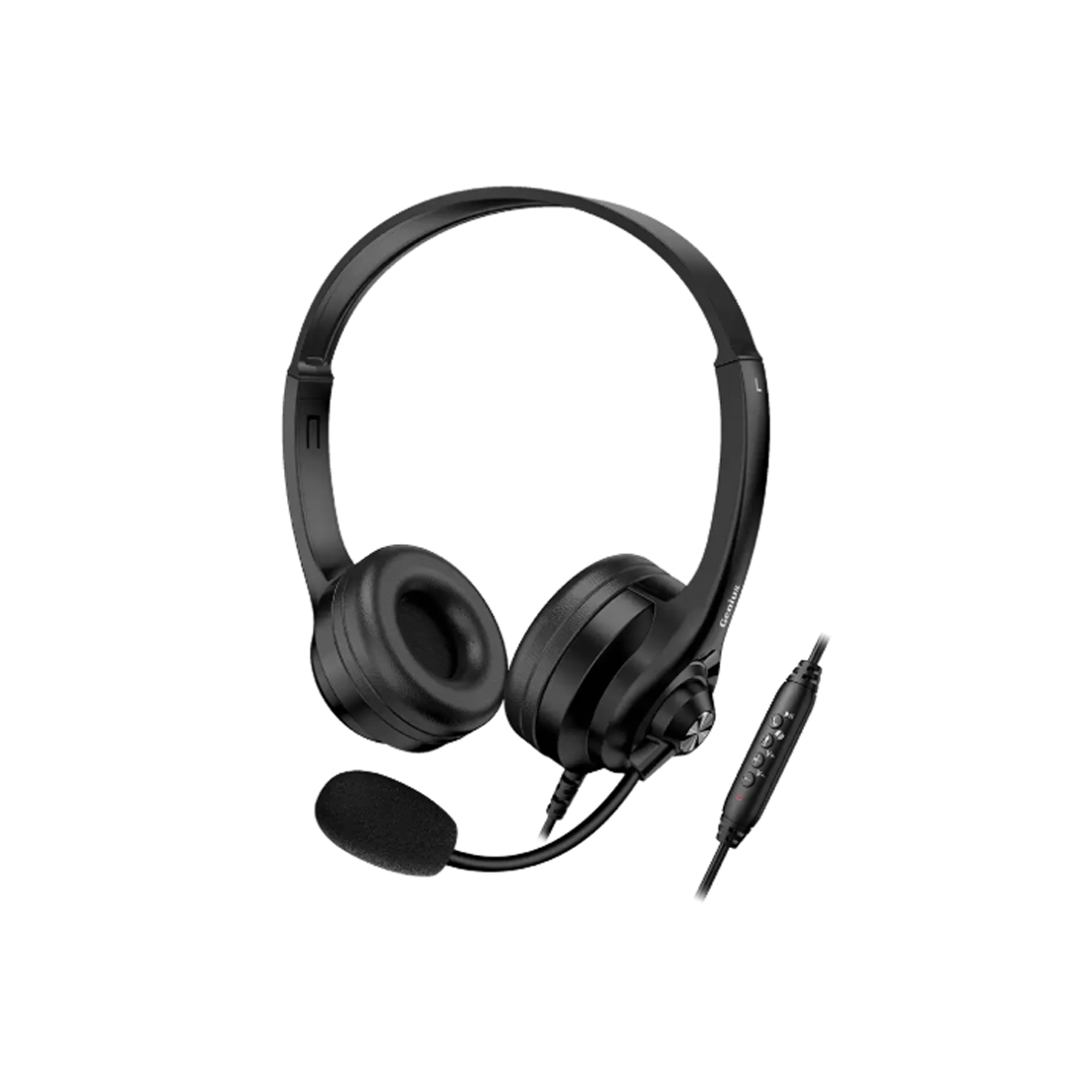 Гарнитура, Genius, HS-235U AI, Регулируемое оголовье, USB-A, USB-C, 32 , Микрофон, 20 Гц – 20 кГц, Регулировка громкости, Длина кабеля 2.4 м, Черный
