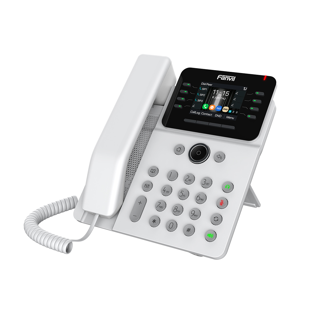 IP-телефон, Fanvil, V62G (W), 12 линии SIP, 2xGE PoE, белый, цветной экран 320x240, конференц-связь на 6 участников, до 21 DSS клавиши, блок питания в комплекте