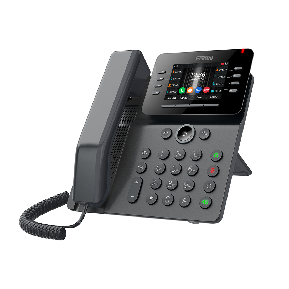IP-телефон, Fanvil, V64, 12 линии SIP, 2xGE PoE, bluetooth, WIFI, USB, цветной экран 480x320, конференц-связь на 6 участников, до 21 DSS клавиши, блок питания в комплекте