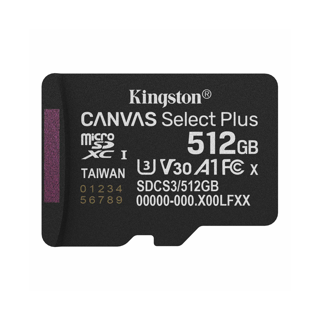 Kingston SDCS3/512GBSP MicroSDXC 512GB Canvas Select Plus A1 U3 V30 адаптерсіз SD жад картасы