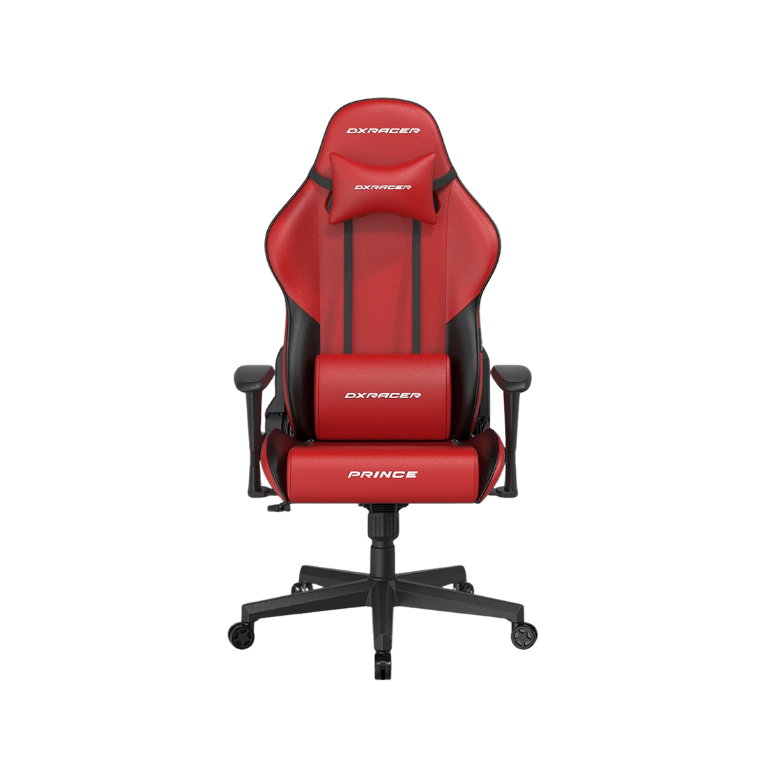 Игровое компьютерное кресло, DX Racer, GC/LPF24LTC/RN, Prince series, Рекомендуемый рост: до 180 см, Рекомендуемый вес: до 90 кг, Эко-кожа, Угол наклона до 135°, 2D подлокотники, Нейлоновая основа кресла, Механизм качания: топ-ган, Красно-черный
