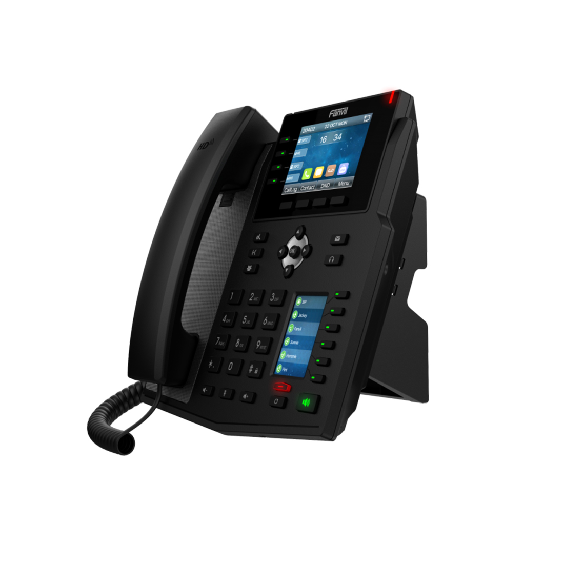 IP-телефон, Fanvil, X5U (B), черный, 16 линии SIP, 2xGE PoE, Bluetooth, двойной дисплей, 30 DSS клавишь, блок питания в комплекте
