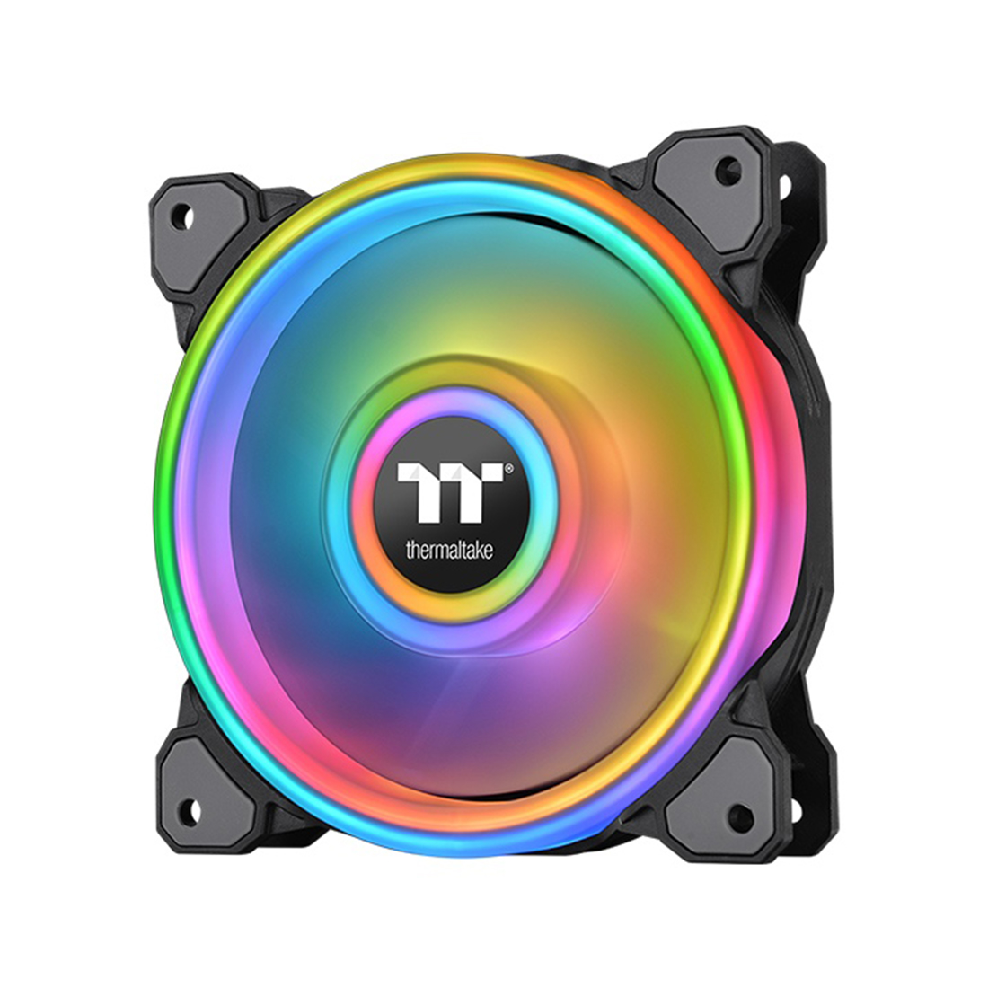 Кулер для компьютерного корпуса,Thermaltake, Riing Quad 12 RGB, CL-F088-PL12SW-C, RGB 120мм вентилятор, 500-1500 об.мин, 40.9 CFM, 25 dB(A), 9 Pin, 120х120х25мм, Чёрный