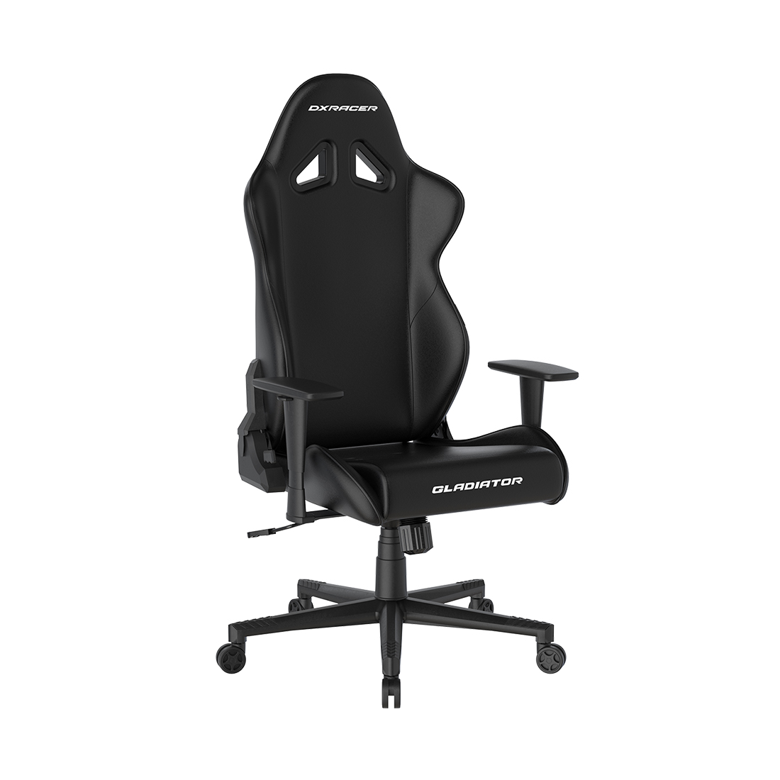 Игровое компьютерное кресло, DX Racer, GC/LGN23LTC/N, Gladiator series, Рекомендуемый рост: до 190 см, Рекомендуемый вес: до 115 кг, Эко-кожа, Угол наклона до 135°, 3D подлокотники, Нейлоновая основа кресла, Механизм качания: топ-ган, Черный