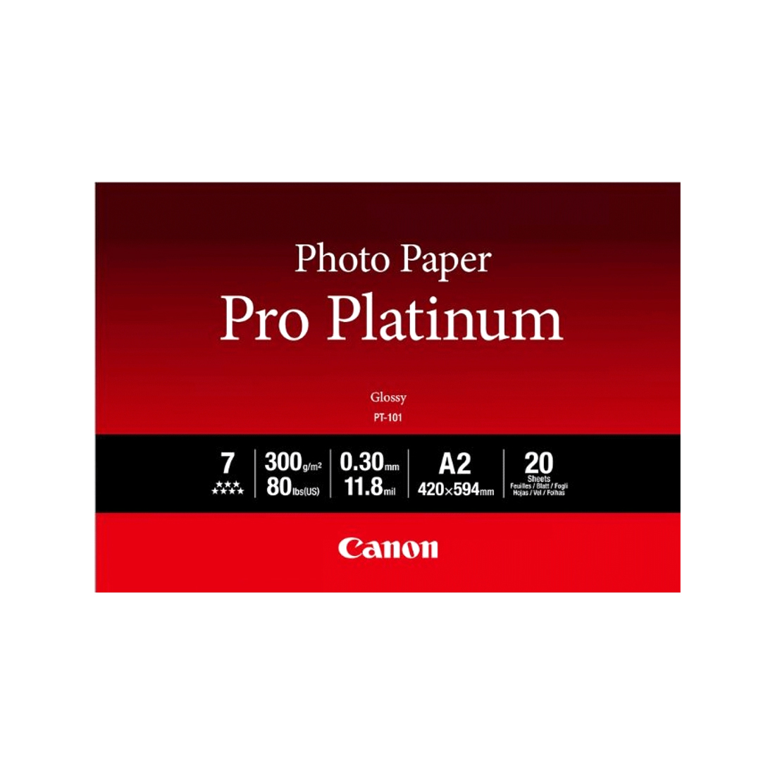 Глянцевая фотобумага, Canon, PT-101 Pro Platinum, A2, 20 шт., 2768B067AA