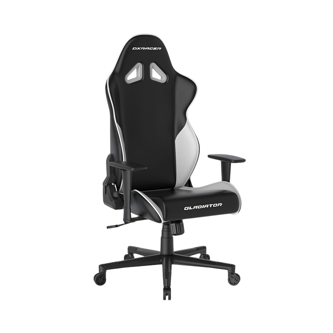 Игровое компьютерное кресло, DX Racer, GC/LGN23LTCLTA/NW, Gladiator series, Рекомендуемый рост: до 190 см, Рекомендуемый вес: до 115 кг, Эко-кожа, Угол наклона до 135°, 3D подлокотники, Нейлоновая основа кресла, Механизм качания: топ-ган, Черно-Белый