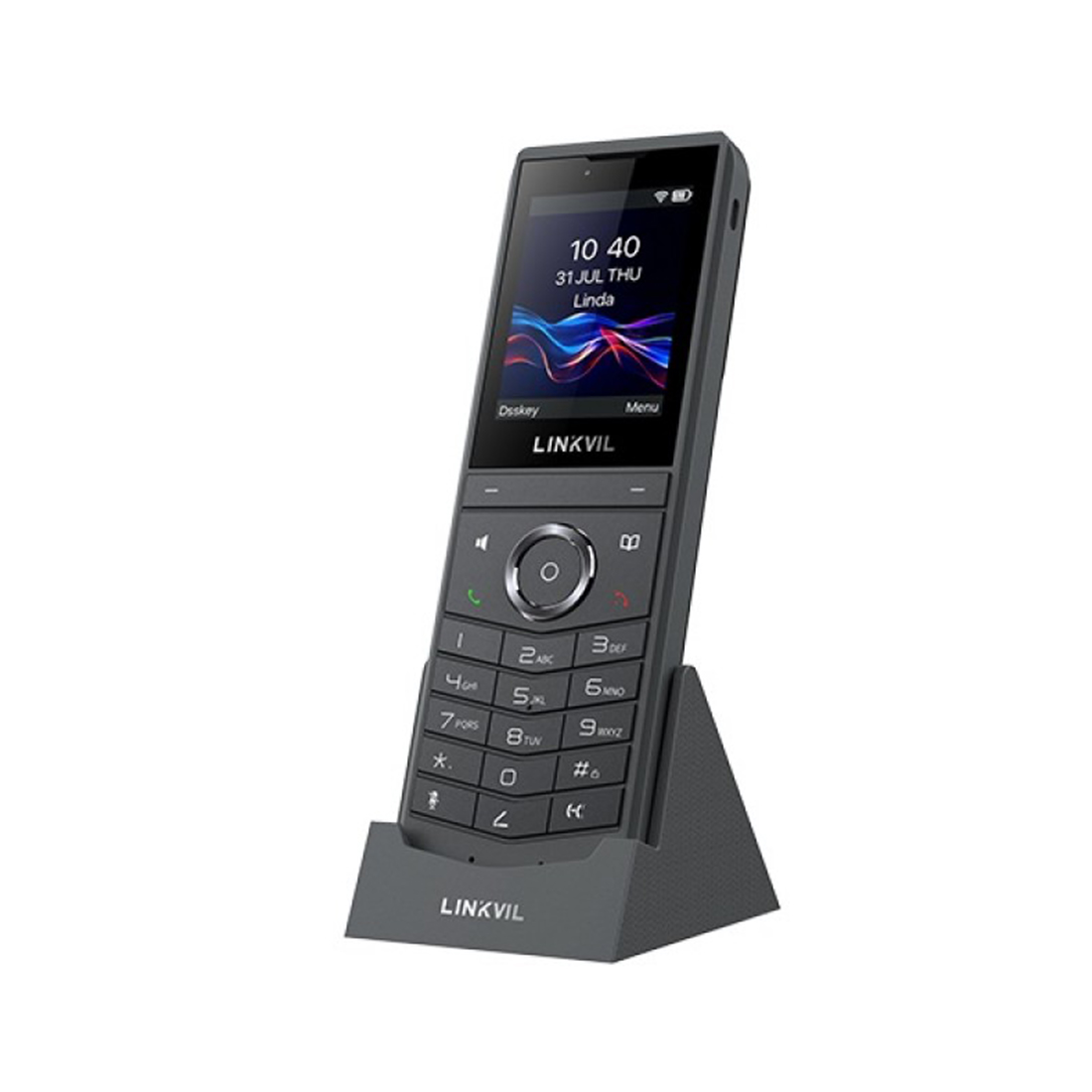 Беспроводные телефон, Linkvil , W620W, WIFI, 8 линий SIP, 13 часов в режиме разговора, Wi-Fi 6, 2,4-дюймовый цветной экран, Type-C