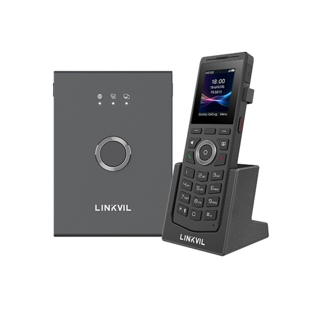 Комплект DECT, Linkvil, W710P, W610D+W710D, до 10 одновременных вызовов, до 10 беспроводных трубок DECT