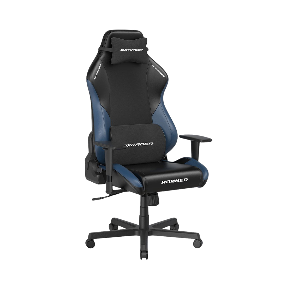 Игровое компьютерное кресло, DX Racer, GC/LHE23LTALTC/NI, Hammer series, Рекомендуемый рост: до 190 см, Рекомендуемый вес: до 115 кг, Эко-кожа, Угол наклона до 135°, 3D подлокотники, Нейлоновая основа кресла, Механизм качания: топ-ган, Черно-синий