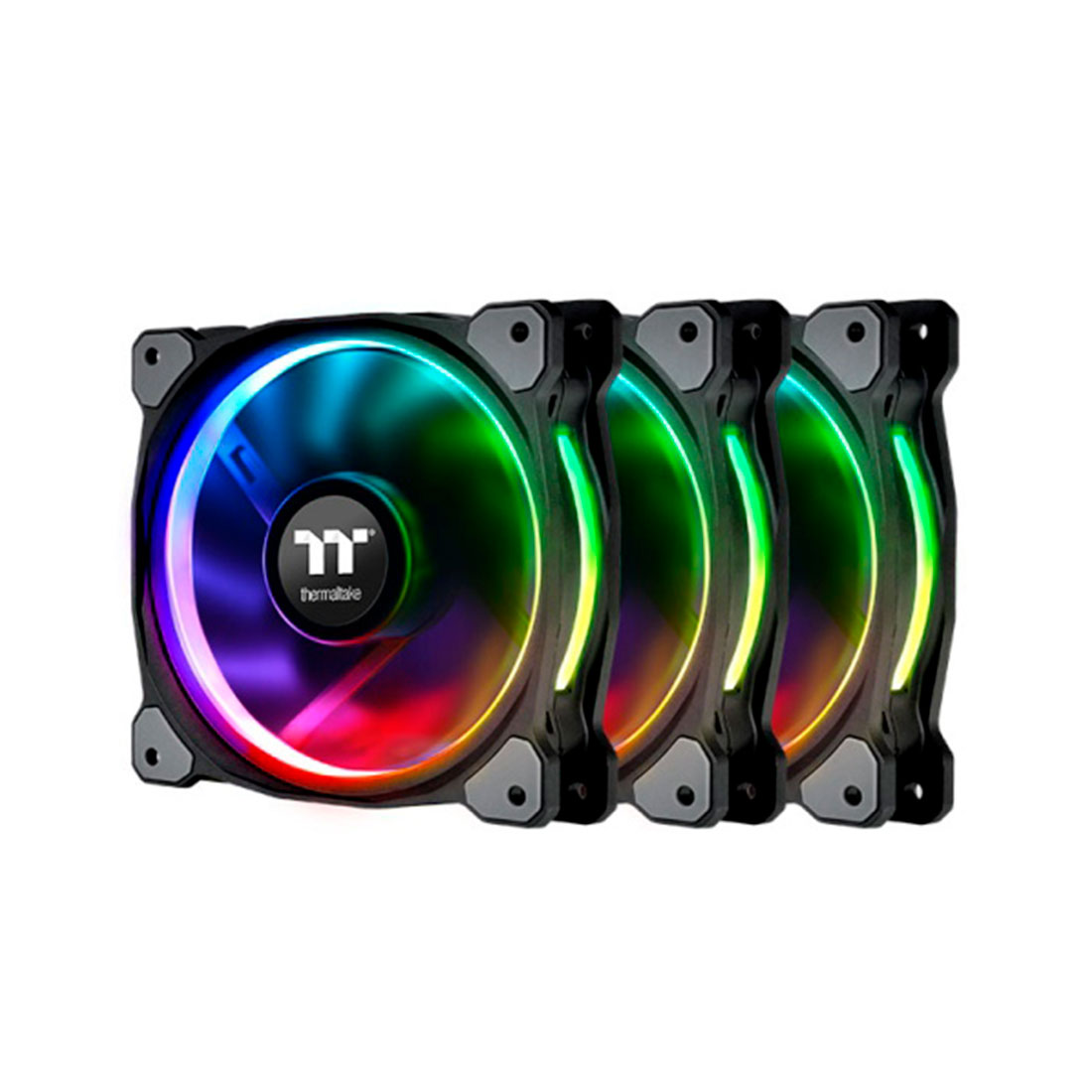 Кулер для компьютерного корпуса,Thermaltake, Riing Plus 14 RGB Radiator Fan TT Premium Edition 3-Fan Pack, CL-F056-PL14SW-A, RGB 140мм вентилятор, 800-1400 об.мин, 9 Pin, 63.19 CFM, 27.2 dB(A), 140х140х25мм, Чёрный