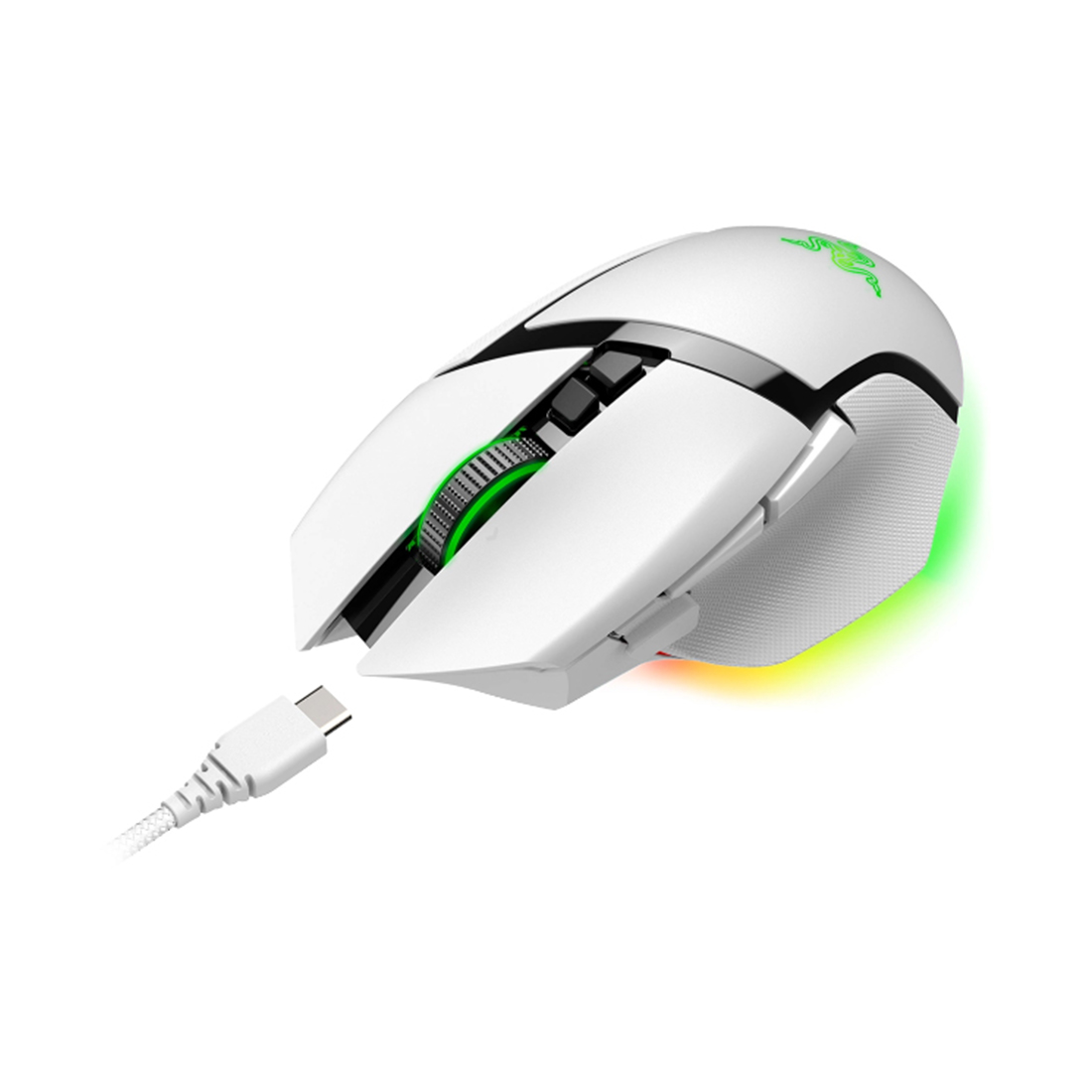Компьютерная мышь, Razer, Basilisk V3 Pro, RZ01-04620200-R3G1, Игровая для FPS игр, Оптическая 26 000dpi (сенсор 5G), 8 кнопок, Прорезиненные боковые вставки, Подсветка Chroma настраиваемая 16.8 млн цветов, Белый