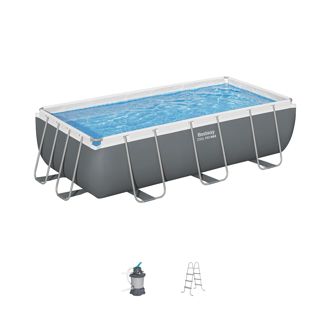 Каркасный бассейн Steel Pro MAX Rectangular 404 х 201 х 100 см, BESTWAY