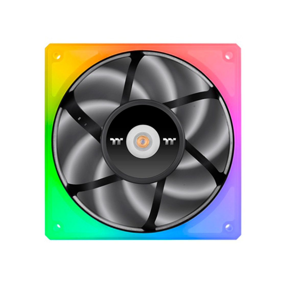 Кулер для компьютерного корпуса, Thermaltake, TOUGHFAN 12 (3-Fan pack), CL-F135-PL12SW-A, RGB 120мм вентилятор, 500-2000об.мин, 4pin PWM, 53.75 CFM, 21.2 dB(A), 120x120x25мм, Чёрный