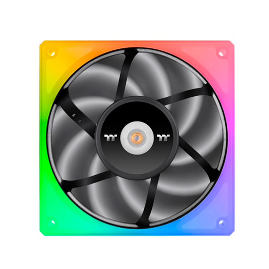 Кулер для компьютерного корпуса,Thermaltake, TOUGHFAN 14 (3-Fan pack), CL-F136-PL14SW-A, RGB 140мм вентилятор, 500-2000об.мин, 4pin, 30.7 dB(A), 107 CFM, 140x140x25мм, Чёрный
