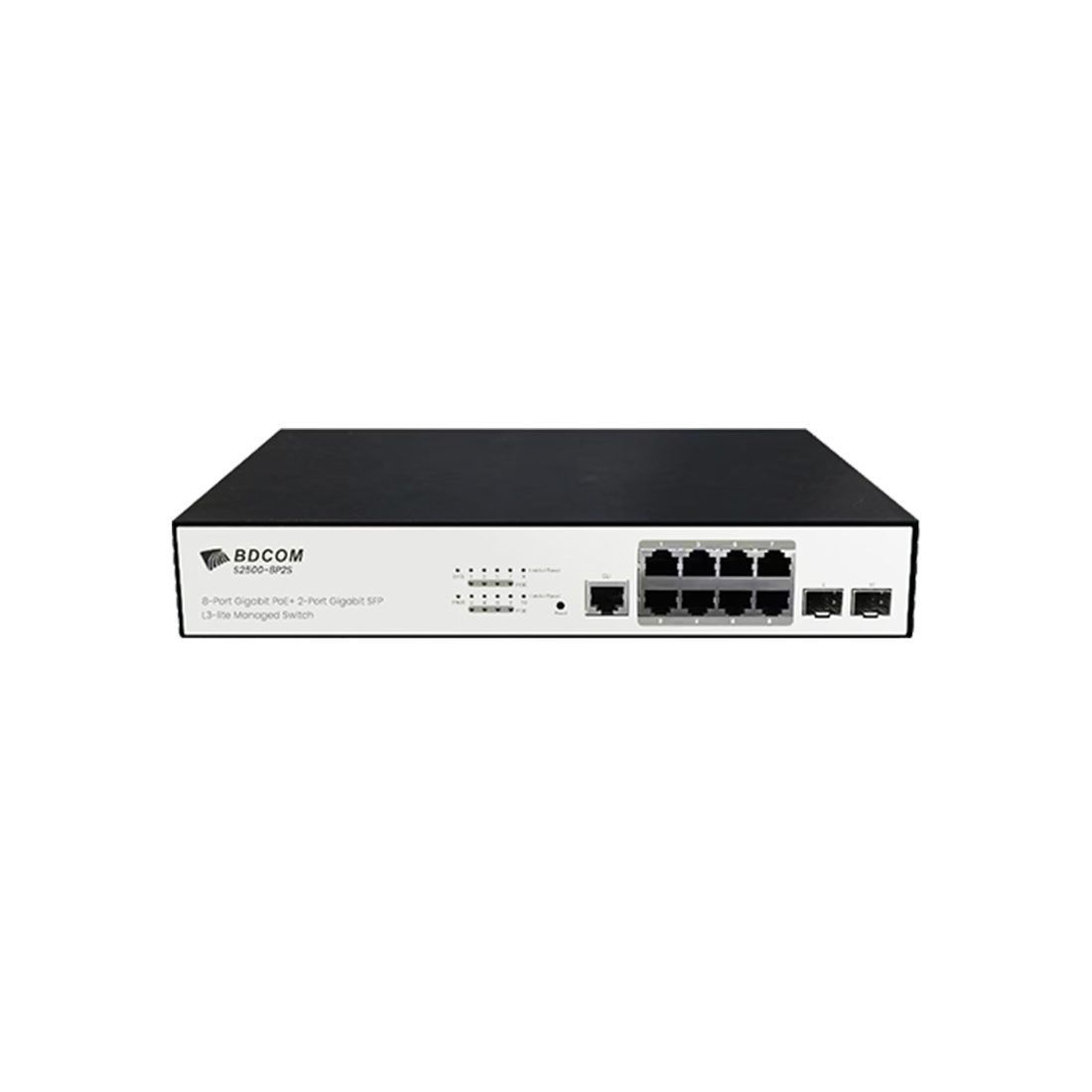 Коммутатор, BDCOM, S2500-8P2S, Управляемый L3-lite, 8 портов PoE+ (140W) 10/100/1000M RJ45, 2 порта 100/1000М SFP, Стоечный