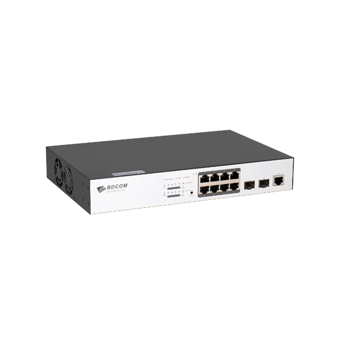 Коммутатор, BDCOM, S2510-P, Управляемый L2, 8 портов PoE (130W) 10/100/1000M RJ45, 2 порта 100/1000М SFP, Стоечный