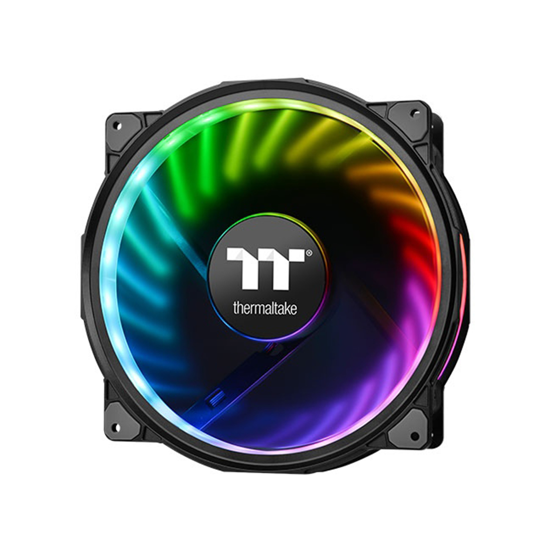 Кулер для компьютерного корпуса,Thermaltake, Riing Plus 20 RGB TT Premium Edition Single Fan Pack, CL-F070-PL20SW-A, 200мм, 500-1000 об.мин, USB 2.0 connectors (9 Pin), Подсветка RGB 16.8 млн. цветов, Габариты 200х200х30мм, LED Software Control, Чёрный