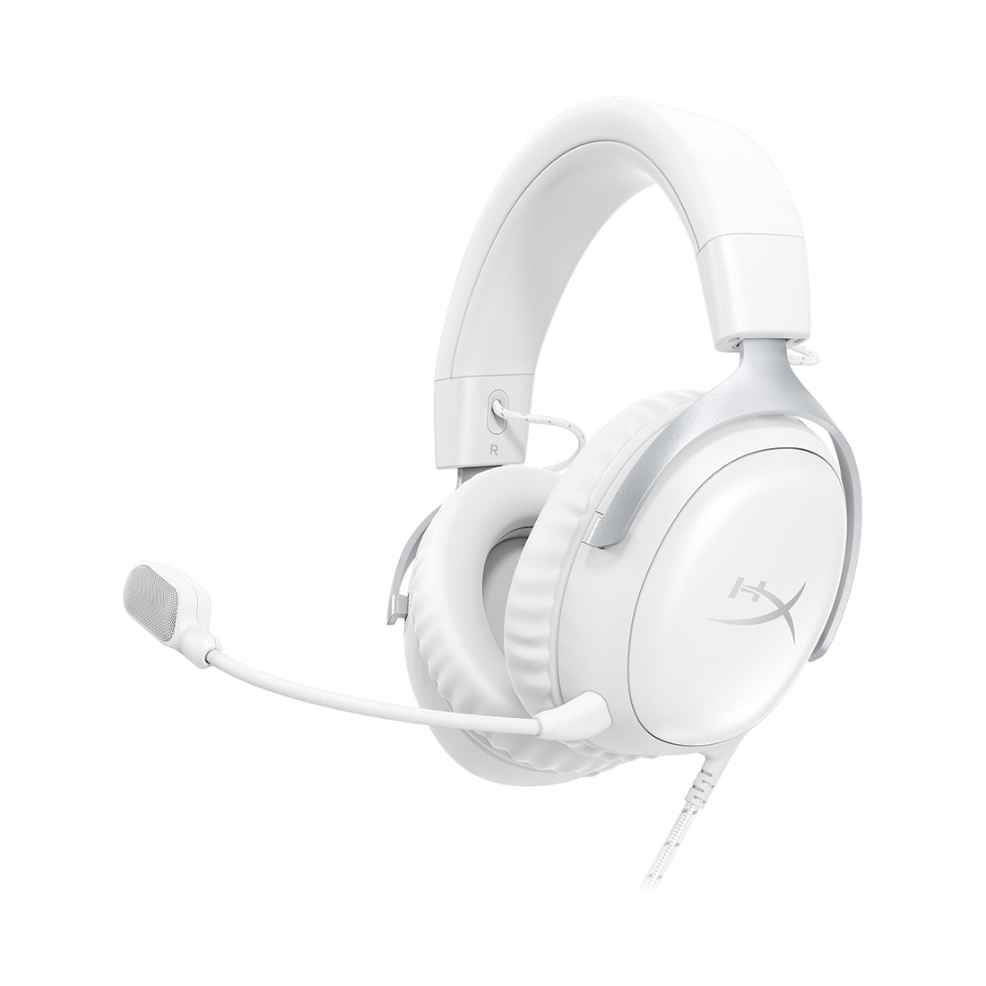 Гарнитура, HyperX, BS7C1AA, Cloud III - Gaming Headset (White), Микрофон съёмный гибкий, Динамики 53 мм, 150 мВт, 15-25000 гц, Блок управления звуком USB удлинитель, Белый