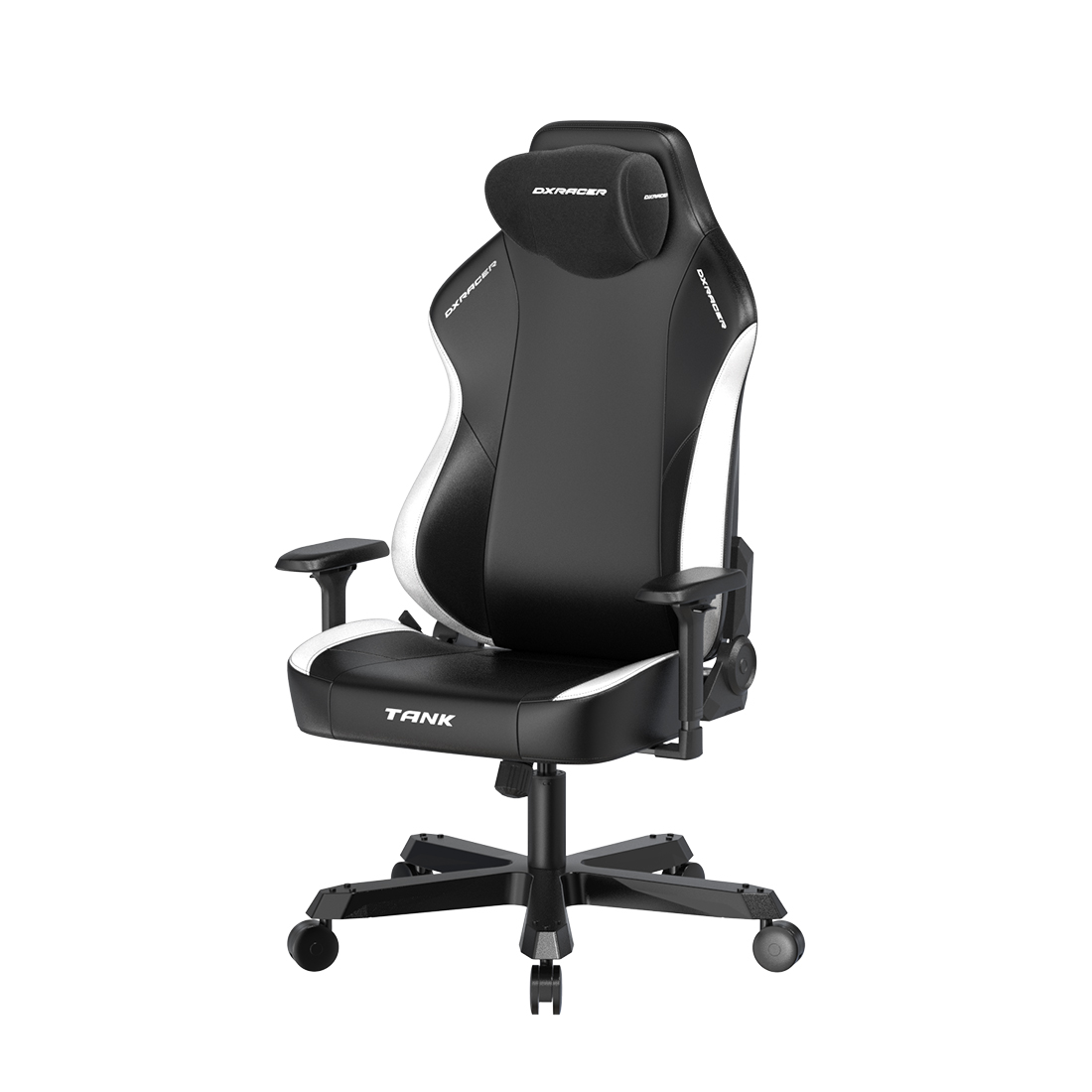 Игровое компьютерное кресло, DX Racer, GC/XXLTK23LTA/NW, Tank series, Рекомендуемый рост: до 190 см, Рекомендуемый вес: до 160 кг, Эко-кожа, Металлическая основа кресла, Угол наклона 135°, Механизм качания: топ-ган, 4D подлокотники, Чёрно-белый