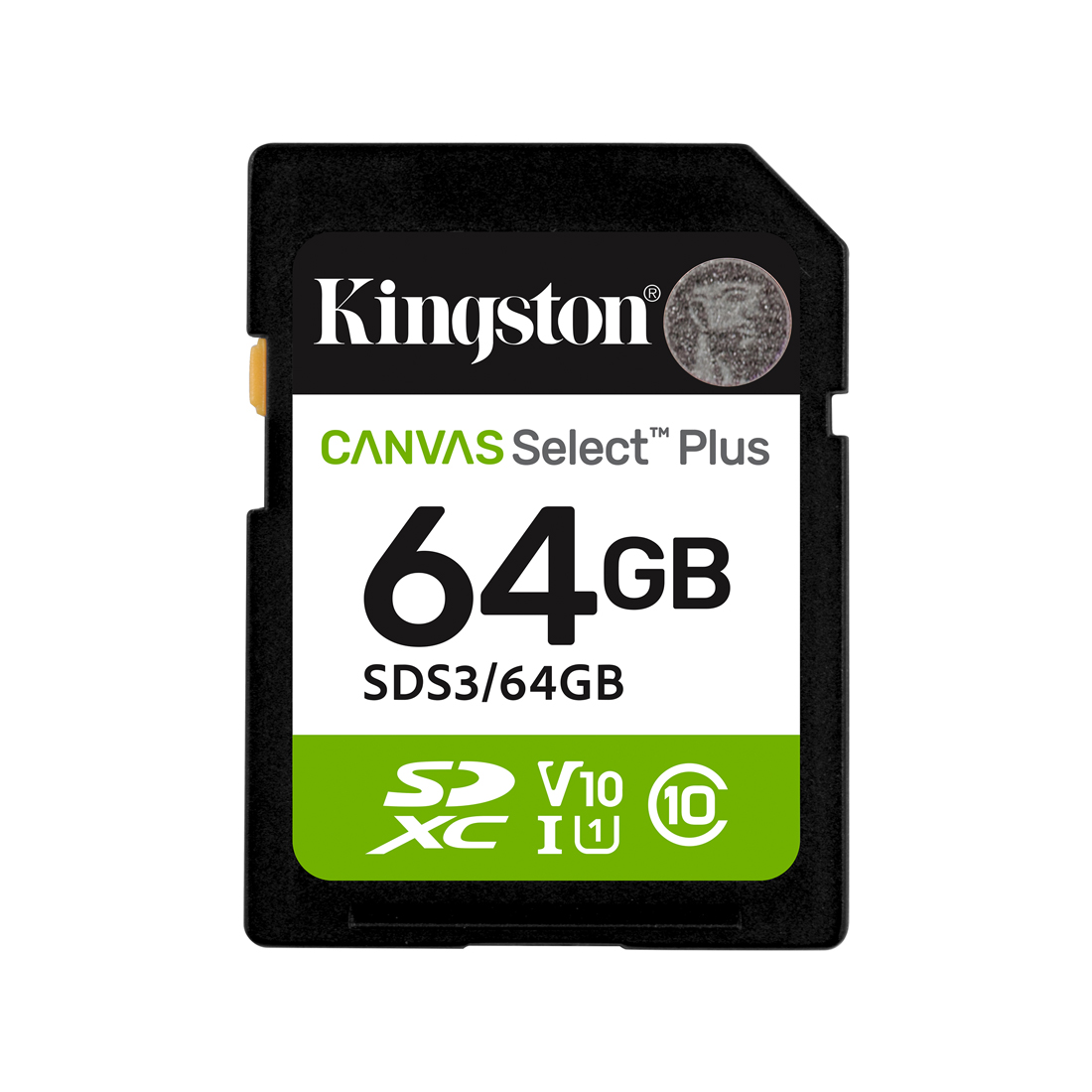 Kingston SDS3/64GB SDXC 64GB Canvas Select Plus C10 UHS-I U1 V10 жадна картасы
