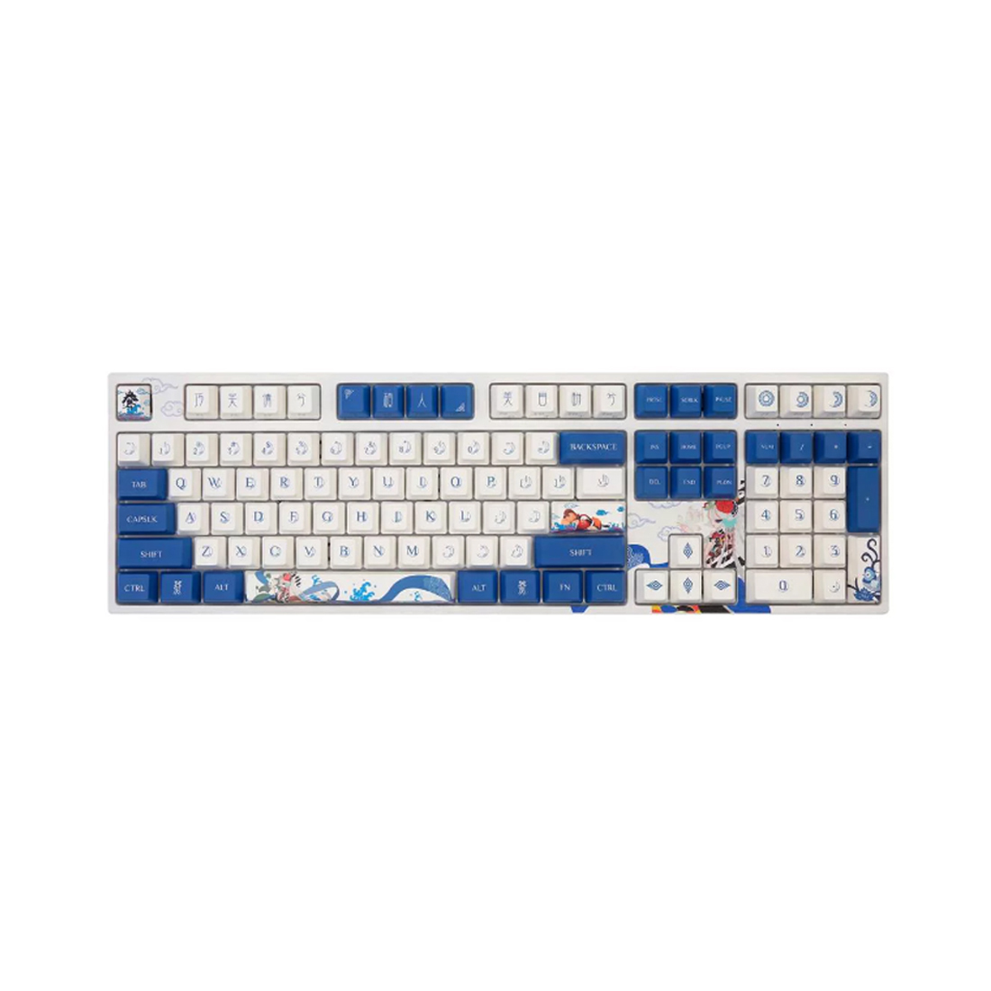 Клавиатура, Varmilo, Lovebirds-I VEM108, A36A002A9A3A06A003, Varmilo EC V2 Sakura, 108 клавиш, Механическая, Подсветка - Белая, Hot-Swap - Нет, Проводная, Type-C, 503*209*63мм, Англ/Рус, Голубой