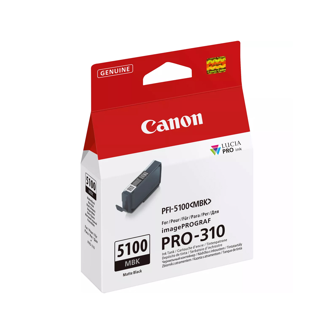 Чернильный картридж Canon PFI-5100 Matte Black для imagePROGRAF PRO-310, 14 мл