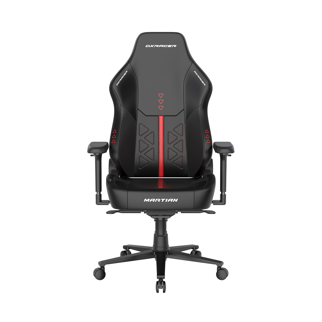 Игровое компьютерное кресло, DX Racer, GC/XLMP25LTA/TRIANGLE.NR, Martian PRO, Рекомендуемый рост: до 190 см, Рекомендуемый вес: до 125 кг, Эко-кожа, Металлическая основа кресла, Угол наклона 135°, Механизм качания: мультиблок, 4D подлокотники, Функция вентиляции и массажа, Чёрно-красный