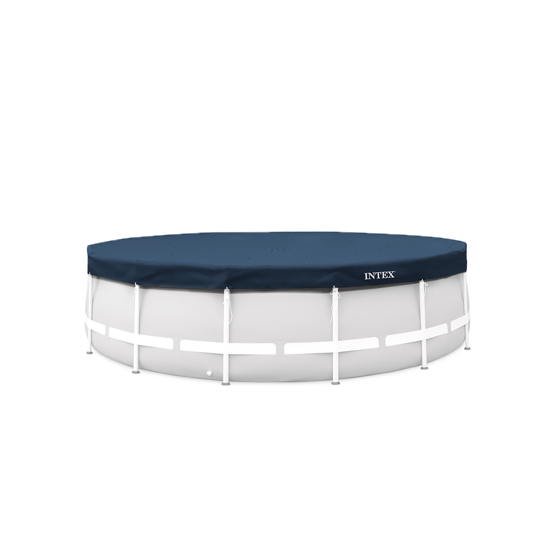 Тент для каркасных бассейнов диаметром 457 см Deluxe, INTEX, 28083, Трехслойный PE, Всесезонный, Усиленный, Тёмно-синий, Цветная коробка