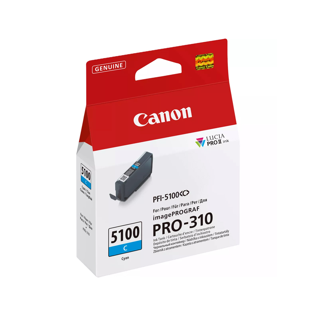 Чернильный картридж Canon PFI-5100 Cyan для imagePROGRAF PRO-310, 14 мл