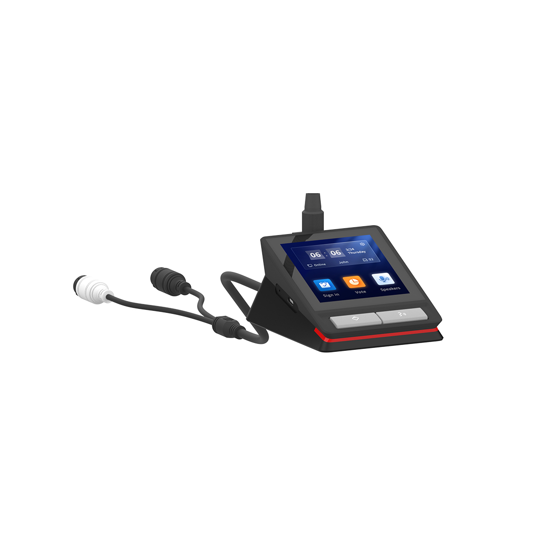 Микрофон, Spon, LCN-8003C-L, проводной IP, 4.3 сенсорный экран, 20–20 кГц, суперкардиоидный, RJ452, 3.5 мм, DC 24В, 3.5 Вт, daisy-chain