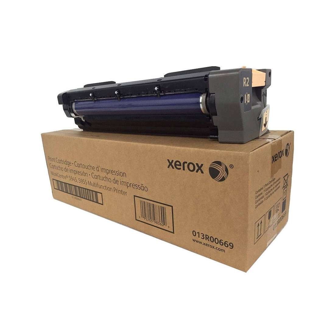 Принт-картридж, Xerox, 013R00675 / 013R00669, Для Xerox 5945/5955, AltaLink B8045/B8055/B8065/B8075/B8090, 200 000 страниц (А4) (Включает ксерографический барабан, модуль проявителя, двойное кольцо шнека, дозатор тонера, датчик концентрации тонера, вал проявителя, регулировочный стержень и материал для проявителя),