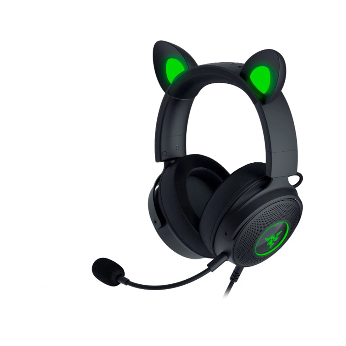 Гарнитура, Razer, Kraken Kitty Ed.V2 Pro - Black, RZ04-04510100-R3M1, Игровая гарнитура, Микрофон поворотный гибкий, Динамики: 50 мм с неодимовыми магнитами, Диапазон частот: 20 Гц – 20000 Гц , Чувствительность при 1 кГц: -42 ± 3 дБ, Подсветка, Черный