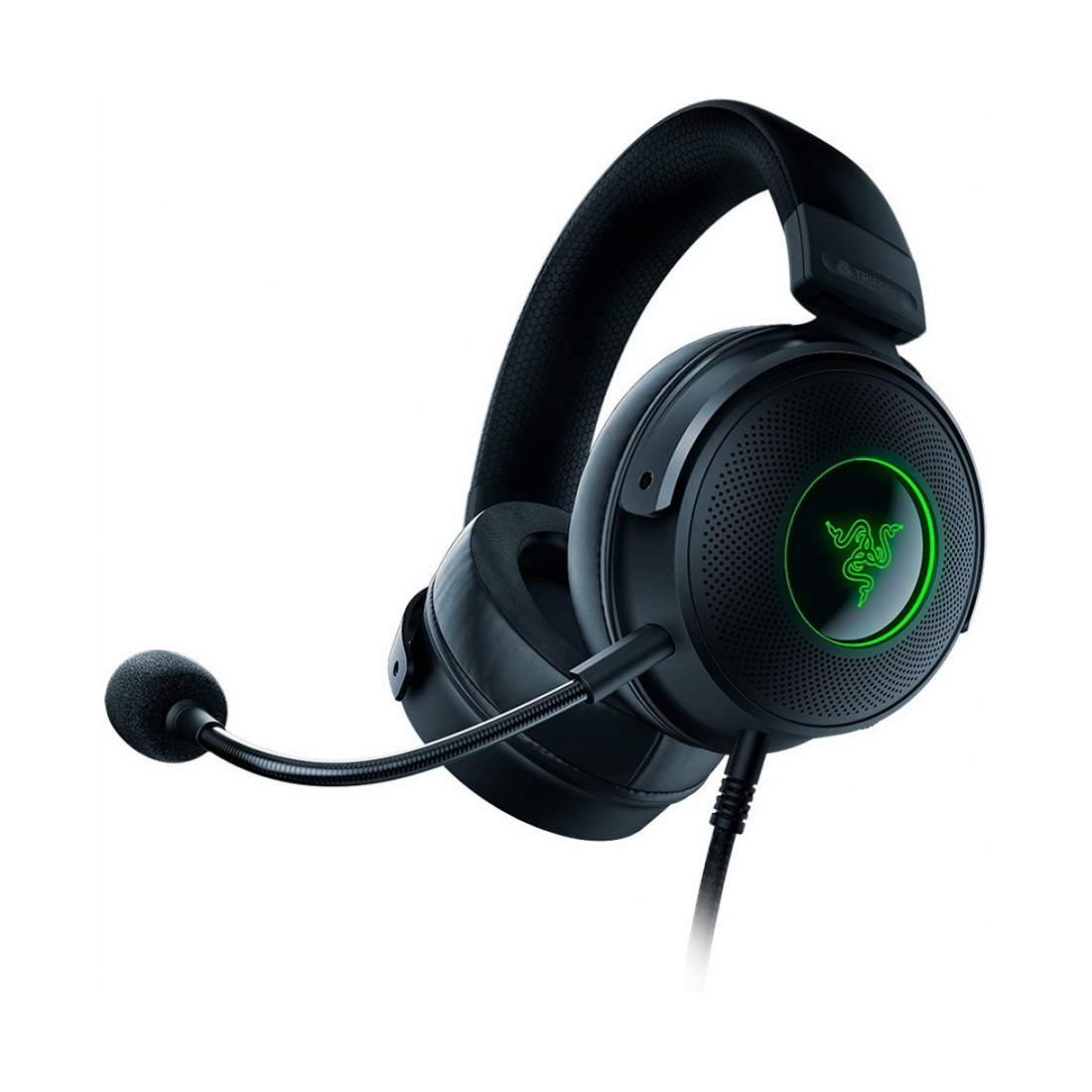 Гарнитура, Razer, Kraken V3 HyperSense, RZ04-03770100-R3M1, Игровая гарнитура, Микрофон поворотный гибкий, Динамики 50 мм, Диапазон частот: 20Гц– 20кГц , Чувствительность при 1 кГц: 96 дБ SPL/мВт, Чёрный