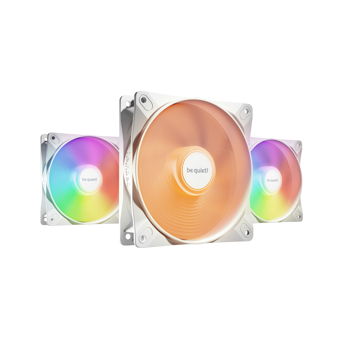 Вентилятор для компьютерного корпуса, Bequiet!, Light Wings LX 120mm PWM high-speed Triple pack White, BL125, 120мм PWM High-Speed 3-Pack, 2100 об/мин, 61.5 / 105.1 CFM, 30.5 dB(A), 4-pin PWM/3-pin ARGB, 120*120*25мм, Белый