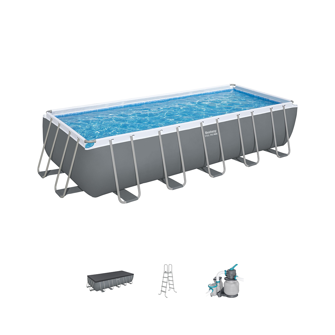 Каркасный бассейн Steel Pro MAX Rectangular 640 х 274 х 132 см, BESTWAY