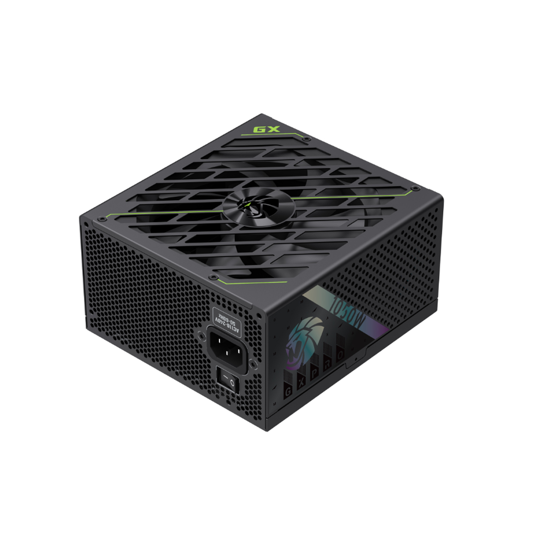 Блок питания, Gamemax, GX PRO 1050G, 2121-1050B0031, 1050W, ATX, ATX, Вентилятор 14см, 20+4 pin, 4*PCI-E 6+2 pin, 10*SATA, 3*Molex, 16*4+4 pin, 150*160*86mm мм, Черный