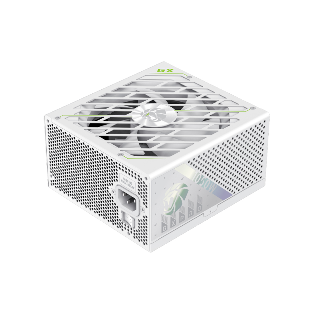 Блок питания, Gamemax, GX PRO 1050G Gold White, 2121-1050B0030, 1050W, ATX, ATX, Вентилятор 14см, 20+4 pin, 4*PCI-E 6+2 pin, 10*SATA, 3*Molex, 16*4+4 pin, 150*160*86mm мм, Белый