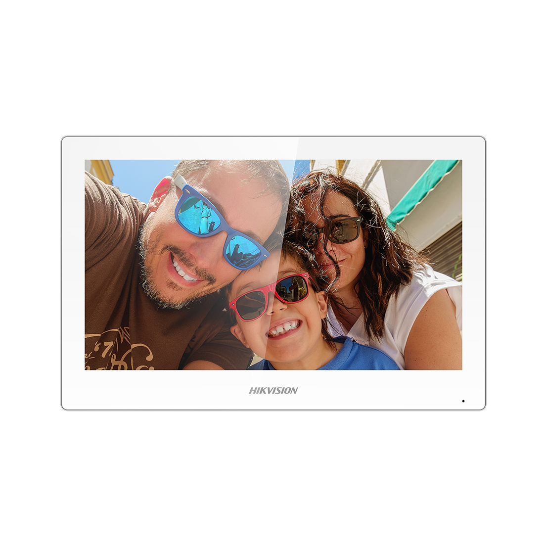 Монитор домофона, Hikvision, DS-KH6350-WTE1(White) 7", 7-дюймовый сенсорный TFT-экран с разрешением 1024 600, Linux, Wi-Fi 2,4 ГГц, -10 °C до 50 °C