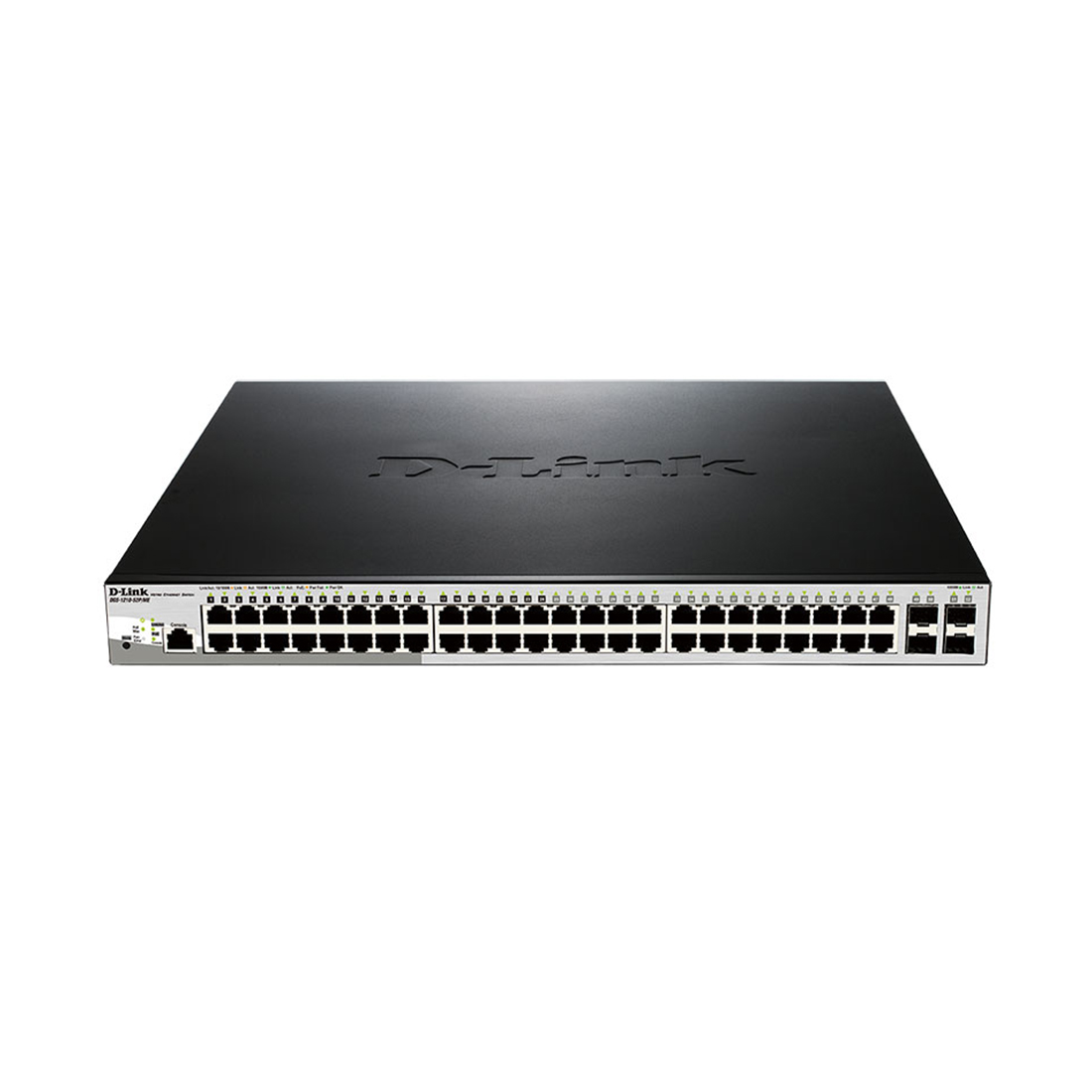 Коммутатор, D-Link, DGS-1210-52P/ME/B1A, 19 дюймовый стоечный, 48 портов 10/100/1000M RJ45+4 порта SFP (порты 1-8 PoE 802.3af/at, порты 9-24 PoE 802.3af, PoEбюджет 193 Вт), Управляемый, Корпус металл, 1U