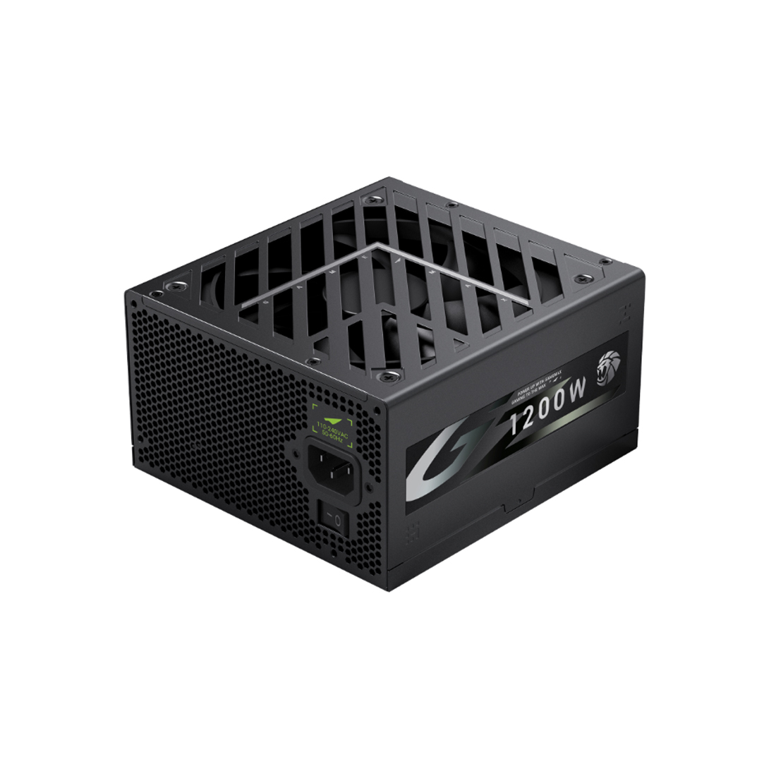 Блок питания, Gamemax, GZ 1200G Gold, 2121-1200B0006, 1200W, ATX 3.1, ATX, Вентилятор 14см, 20+4 pin, 4*PCI-E 6+2 pin, 10*SATA, 3*Molex, 16*4+4 pin, 150*160*86mm мм, Черный