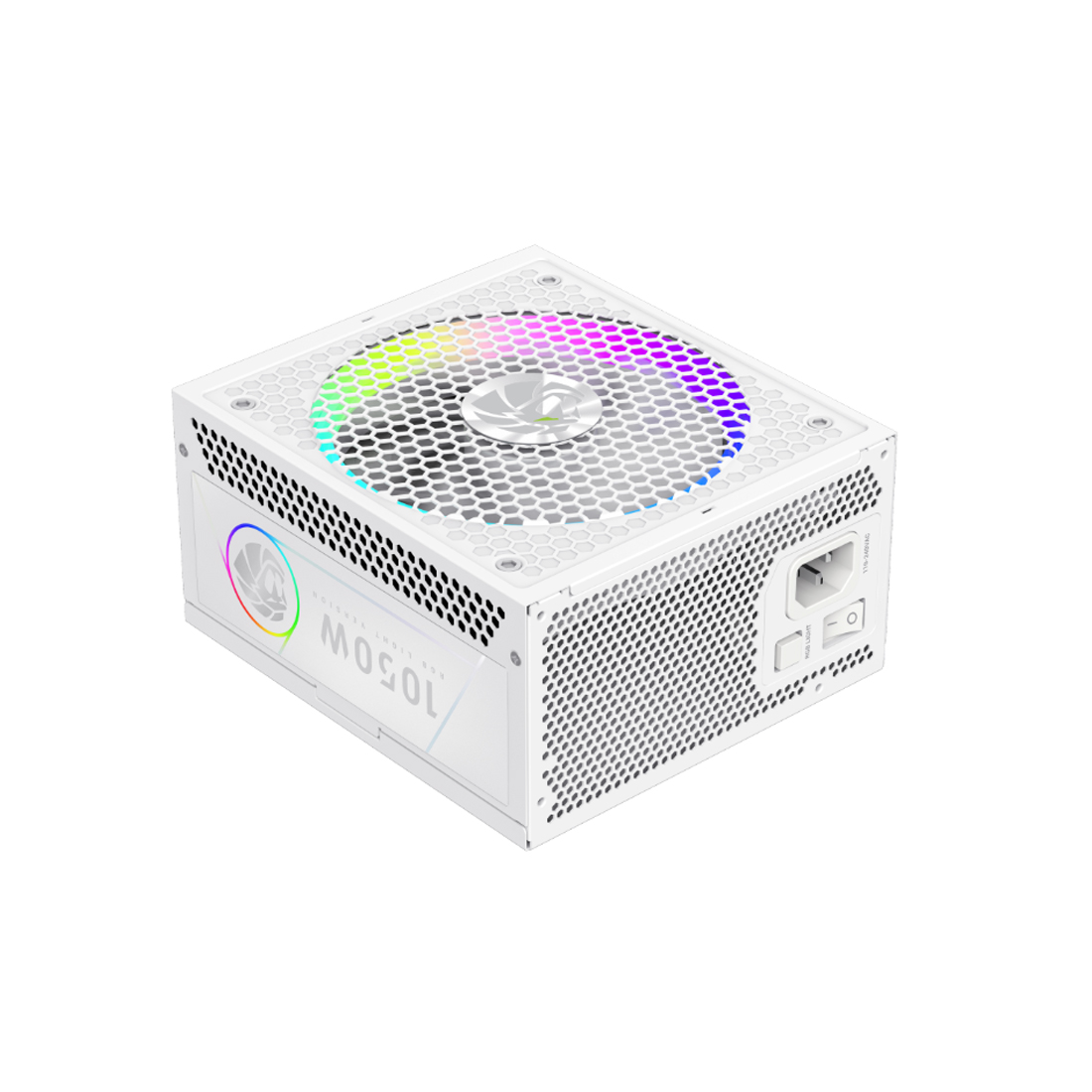 Блок питания, Gamemax, RGB 1050G Gold White, 2109-1050B0045, 1050W, ATX, ATX, Вентилятор 14см, 20+4 pin, 4*PCI-E 6+2 pin, 10*SATA, 3*Molex, 16*4+4 pin, 150*165*86mm мм, Белый