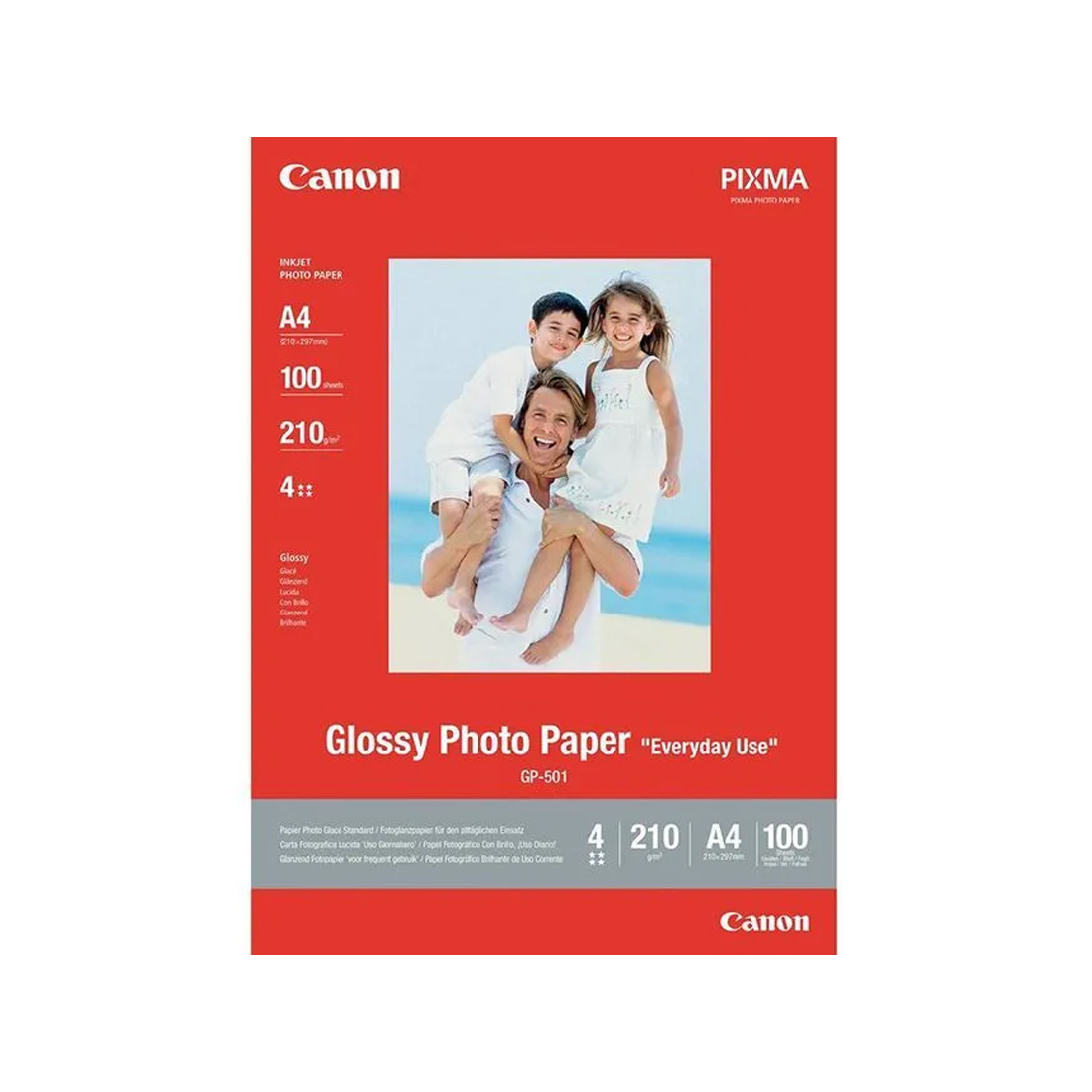 Глянцевая фотобумага, Canon, GP-501 Glossy Photo Paper, A4, 100 шт., 0775B001