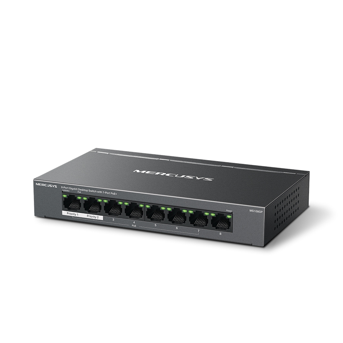 Коммутатор Mercusys MS108GP Миниатюрный 8 портов 10/100/1000M RJ45