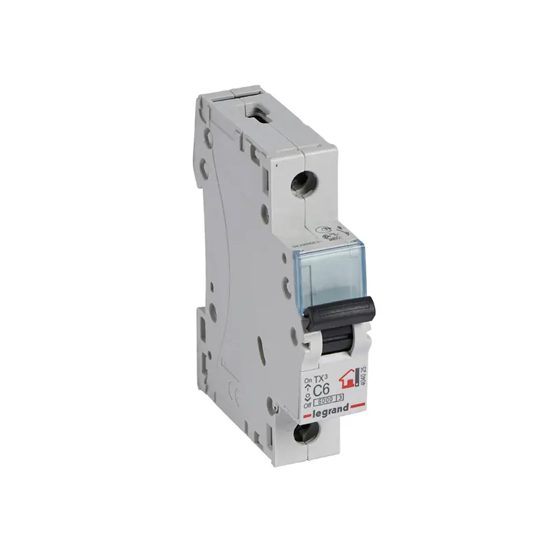 Автоматический выключатель, Legrand, 404025, 1П C 6A TX3 6000 6kA